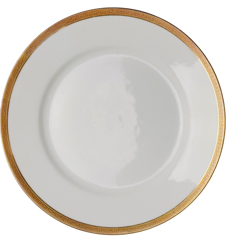 Limoges France Old Abbey Dinner Plate With Gold Greek Key Design Set of 4